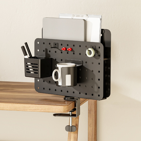 Obrotowa czarna tablica perforowana Spacetronik SPB-156B Holdee