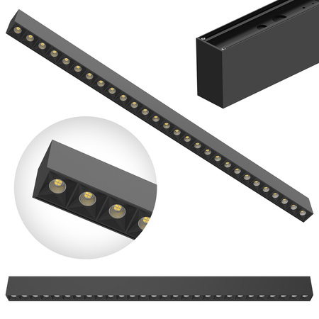 Lampa sufitowa do biura LED GLOW D24 4000K Czarna