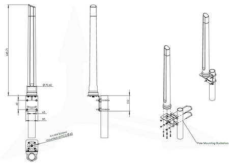Antena 4w1 WiFi 2.4/5GHz MIMO4x4 Poynting OMNI-294