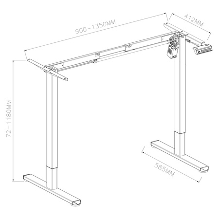 Elektryczny stelaż biurkowy Spacetronik SPE-126B