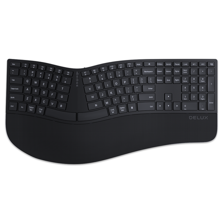 Bezdrôtová ergonomická klávesnica GM909 čierna