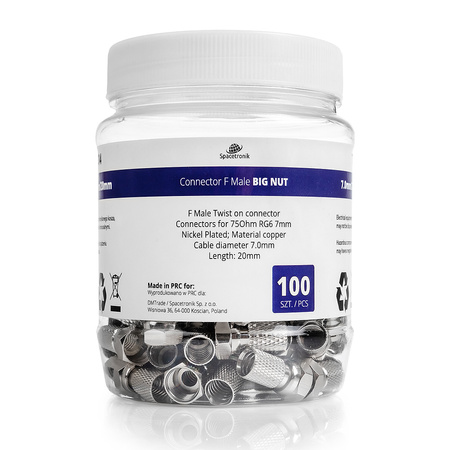 Šroubovací matice F 7,0mm/20mm TV-FT04 100ks