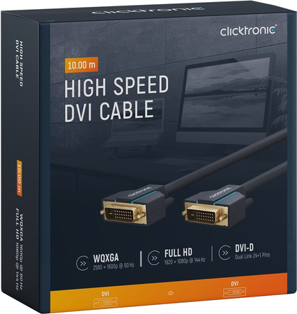 CLICKTRONIC DVI-D - DVI-D (24+1) cable 10m