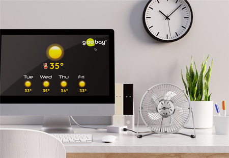 Stolní ventilátor 8" USB Goobay SILVER