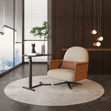 Buddy manual height adjustable table white, wood