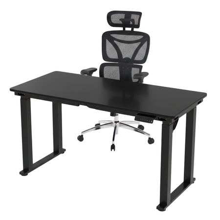 Zestaw do nowoczesnego biura: biurko elektryczne + fotel czarny