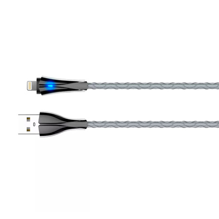LDNIO USB-A/Lightning cable with LED 1m grey LS461L