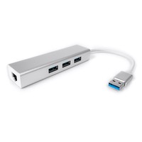 Multiport USB na 3 USB + RJ45 SPU-M06 stříbrná