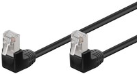 LAN Patchcord CAT 5E F/UTP 2x90 SCHWARZ 3m