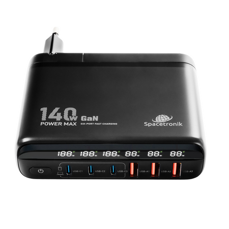 Ladestation 140W GaN SR103 LED 6 USB PD+QC3.0