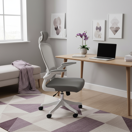 ARON White swivel office chair