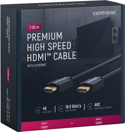 Kabel CLICKTRONIC HDMI 2.0 4K 60Hz 75 m