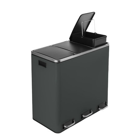 Funky Trash Can Gray Black Spacetronik Potrójny