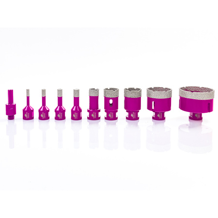 Steingut-Diamantkernausstecher-Satz mit 9 Stück.