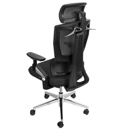 Zestaw ergonomiczny Biurko SPE O133BB Fotel BARD Lampa Glow D8