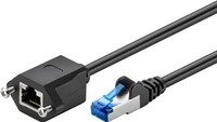 Kabel LAN Przedłużacz CAT 6A S/FTP czarny 0.5m