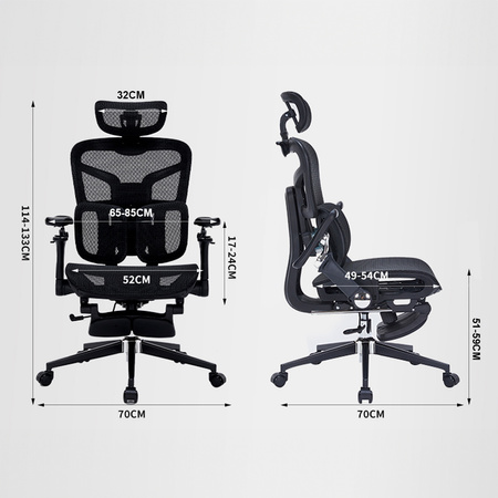 Regulowany Fotel biurowy 6D SPRINGO-02 Czarny