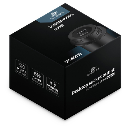 Spacetronik SPS-R0D3B round countertop socket