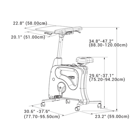 Spacetronik Workbike Exercise Bike with Desktop