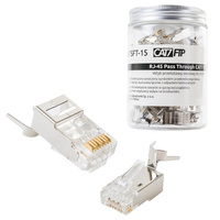 RJ45 pass-through cat7 S/FTP connector PT-RJ457SFT-15 x50