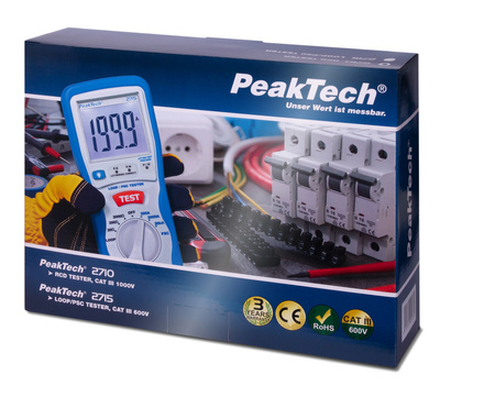 Cyfrowy tester pętli zwarcia PSC PeakTech 2715