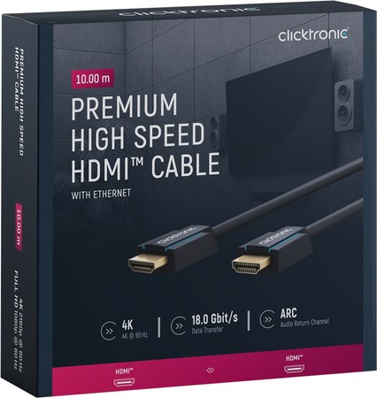 CLICKTRONIC Kabel HDMI 2.0 4K 60Hz 10m