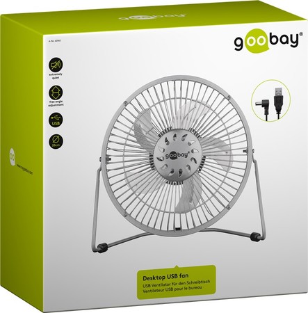 Stolný ventilátor 8" USB Goobay SILVER