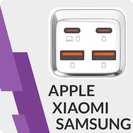 Ładowarka SR102 65W, 2x PD4+ USB-C, 2x QC3.0 USB-A