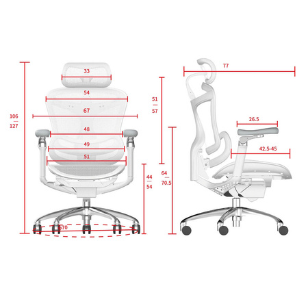 Doris 40 Grey swivel office chair