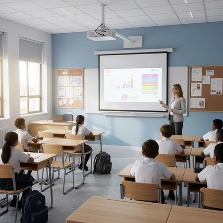 Ekran projekcyjny zwijany ręcznie 100" 4:3 biały