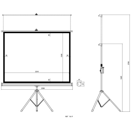 Projekční plátno se stativem100" 4K Spacetronik