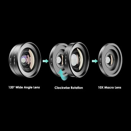 Two phone lenses wide angle 120 macro 10x