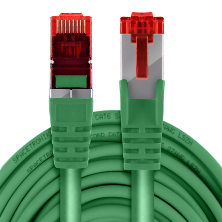 Kabel RJ45 CAT 6 S/FTP AWG27 LSZH zelený 20 m