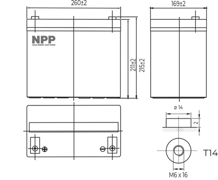 AGM NP 12V 80Ah T14 NPP Batterie
