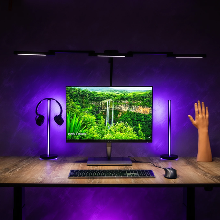 Spacetronik Moris elektrický stôl SPE-O121 120x60, biely rám, svetlá drevená doska