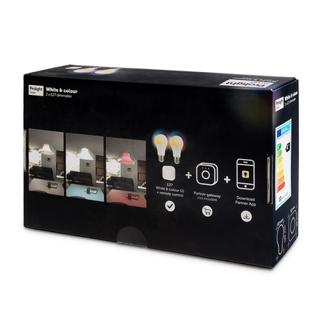 Inteligentná žiarovka WiFi Prolight 2xE27 RGB RC