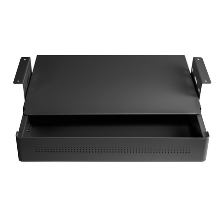 Under-Desk Storage Drawer with Shelf Large White