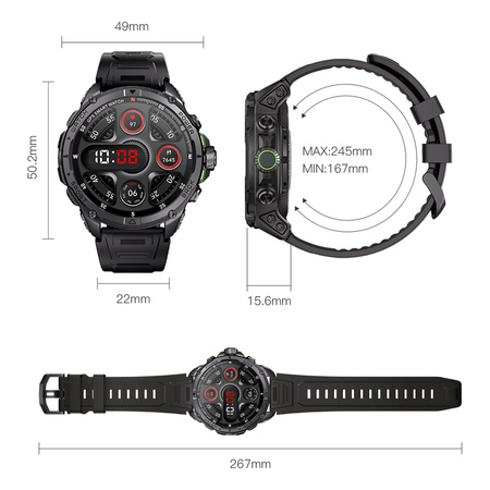 Smartwatch Kumi U5 Pro 170 trybów SPORT Zielony
