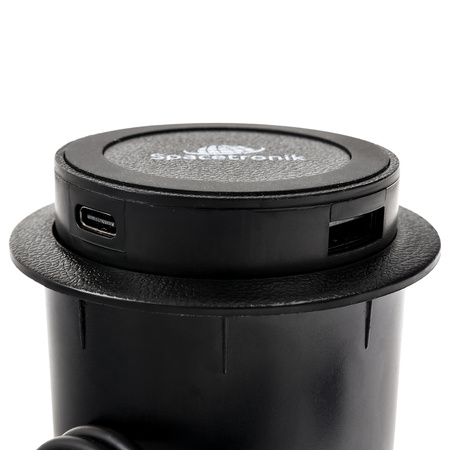 Spacetronik SPS-R0D3B round countertop socket