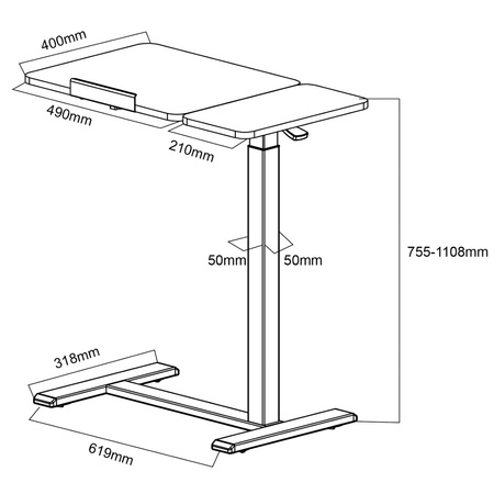 Stolik regulowany Spacetronik Buddy 15 black