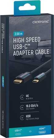 CLICKTRONIC USB-C - HDMI 2.0 4K 60Hz 2m kabel