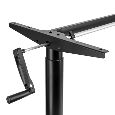 Manual Height-Adjustable Desk Frame Black