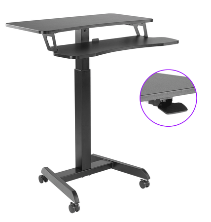Buddy 03 adjustable table on wheels black