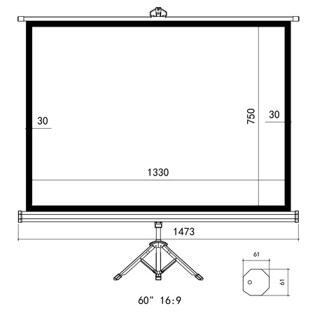 Projekčné plátno so statívom 60" 4K Spacetronik