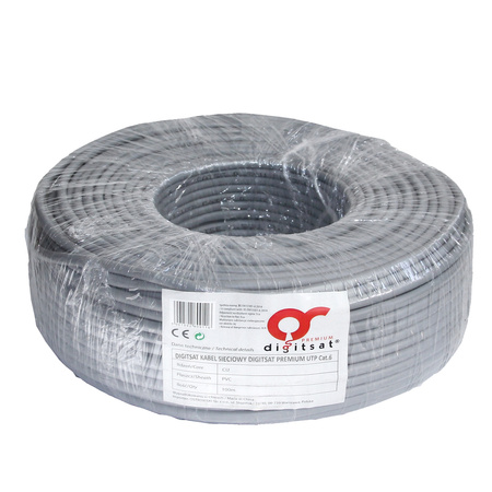 Skręka DIGITSAT UTP Cat.6 CU PVC 100m wewn. SZARA