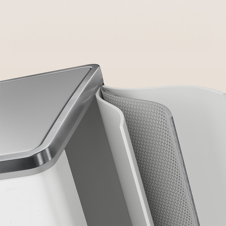 Kosz na śmieci metalowy podwójna komora biały