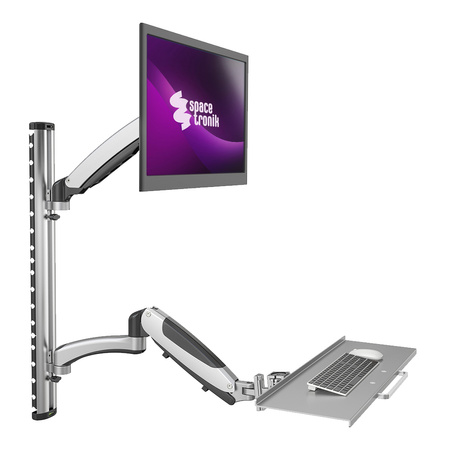 Single Monitor Wall Monitor Mount with Keyboard