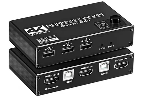 Switch KVM USB + HDMI 2/1 Spacetronik SPH-KVM22