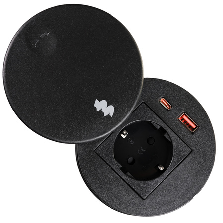 Spacetronik SPS-R1D3B V2 round tabletop socket