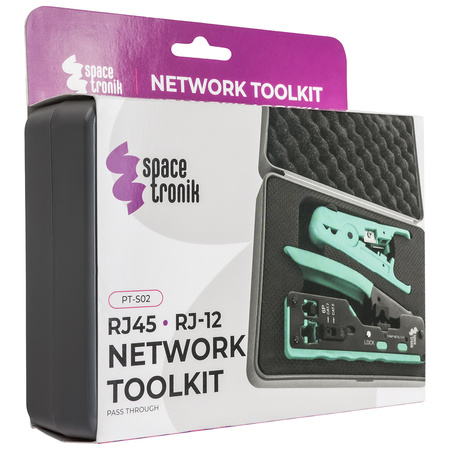 Pass-through set with crimper and RJ plugs PT-S02